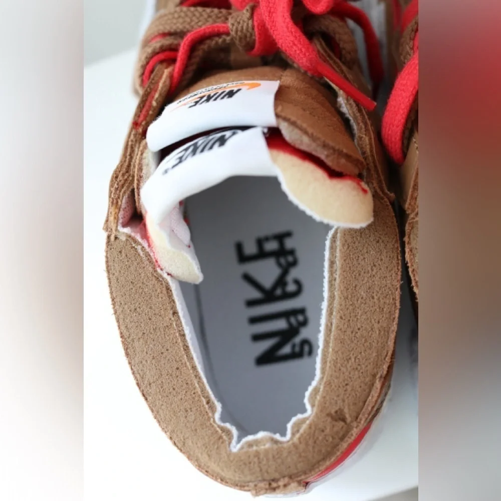New Nike Blazer Low x Sacai British Tan 2021 Sneakers Size 5.5